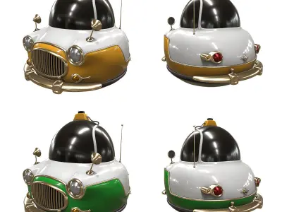 Stylized car 3d model Low-poly 3D model