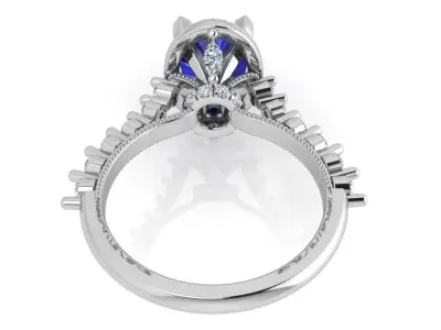 Oval Halo Ring 3649 3D print model