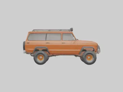 Classic Offroad Wagon model Low-poly 3D model