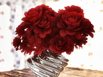 Vase 1 with flowers 3D model