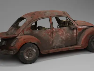 Old beetle Low-poly 3D model