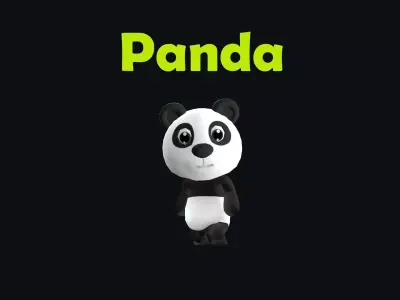 Cartoon Panda Low-poly 3D model