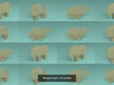 Wooden toys 3D Model Pack