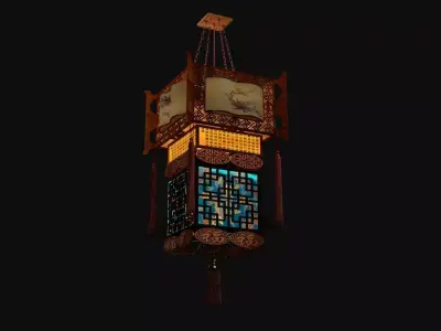 Chinese palace lantern  Low-poly 3D model order
