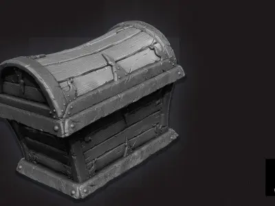 3D Fantasy Treasure Chest - High Poly 3D model