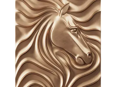 Decorative Relief v1 - Horse 3D model