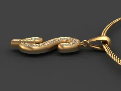 S LETTER PENDANT  3D print model