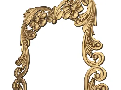 Classic Frame and Mirror 062 Low-poly 3D model