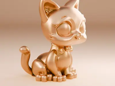 Bowtie cat 3D print model