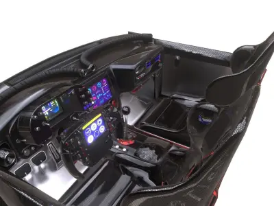 Race Car interior Low-poly 3D model
