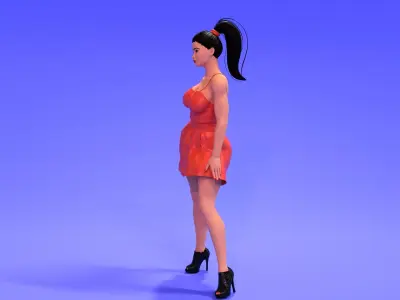 Beauty Woman Posing Low-poly 3D model