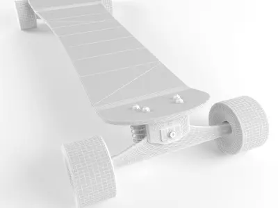 Longboard Custom Skateboard High Poly 3D Model 3D model