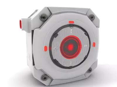 Futuristic Device Model Pack with Red Light Feature Low-poly 3D model