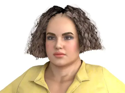 Mia office lady Low-poly 3D model