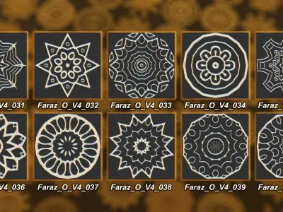 150 Ornament Brush Alpha  3D Model Vol 2  3D model