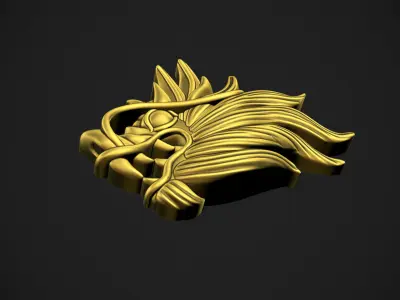Dragon Head Relief Free 3D print model