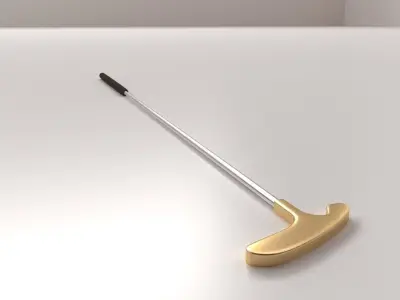 Putter gold and golf 3D model