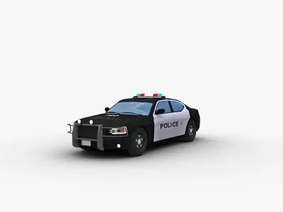Police Car Lowpoly Low-poly 3D model