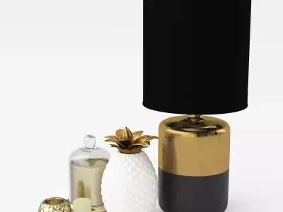 Table Lamp and Pineapple 3D model