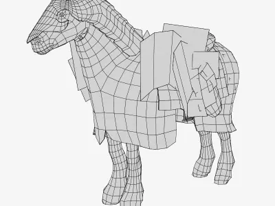 Monk Horse Low-poly 3D model