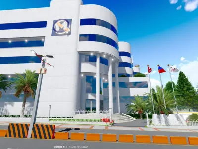 Modern Bank Aerchitecture M Model 3D model