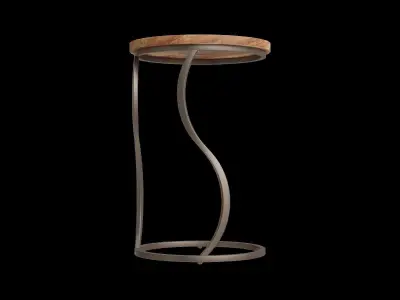 Hand-Carved Round C-Table 3D model