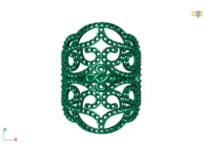 Vintage Womens Diamond Ring Women Rings 3dmodels 3D print model 3D print model 17