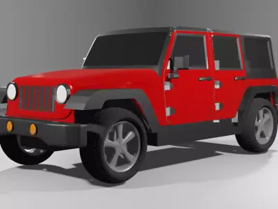  Jeep Wrangler-Red 3D model