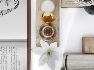 Beige decorative set 3D model