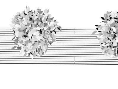 Wooden eco design bench 3D model