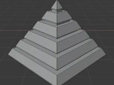 Pyramid with Squared Spike Low-poly 3D model