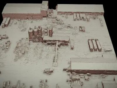 factory terrain industrial construction-site photogrammetry Low-poly 3D model