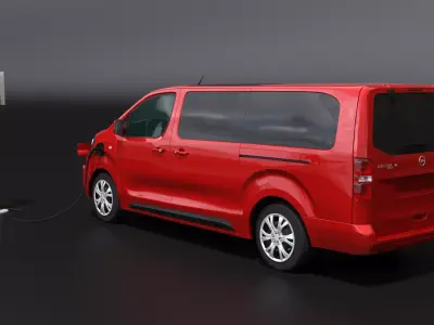 Opel Zafira-e and Charging Point 3D model