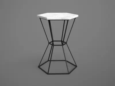 Westford End-Table black finish Low-poly 3D model
