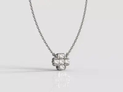 minimal with invisible gemstone setting pendant Free 3D print model