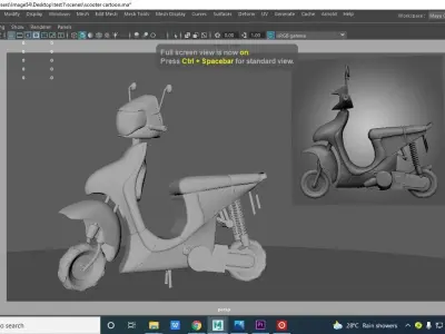 Cartoon Scooter  Low-poly 3D model