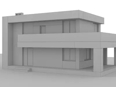 Hi-tech cottage Free low-poly 3D model