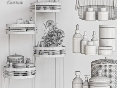 bathroom set 124 Low-poly 3D model