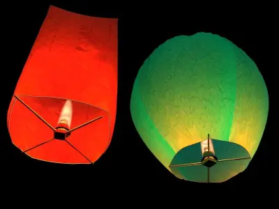 Chinese sky lantern  3D model buy