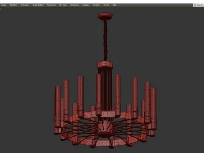 ART LUXURY CHANDELIER 2 Low-poly 3D model