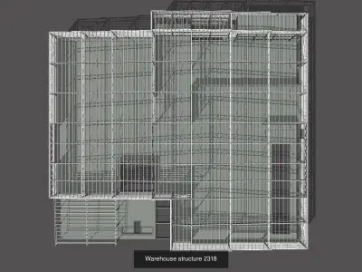 Warehouse buildings in structure 3D Model Collection