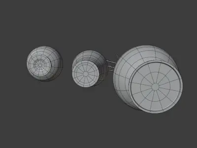 3 chinese vases Low-poly 3D model