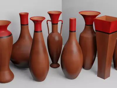 Clay vases 3D model