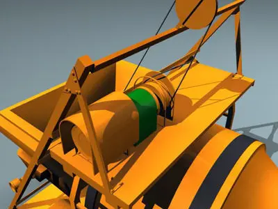 Excavator and concrete mixer 3D model