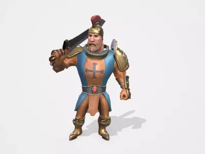 Warrior Game Animations Low-poly 3D model