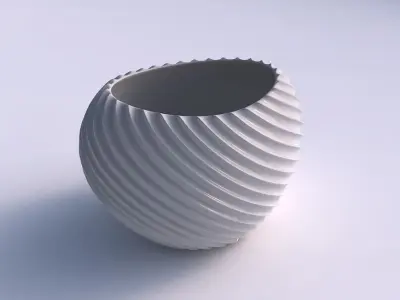 Bowl compressed 2 with bent extruded lines 3D print model