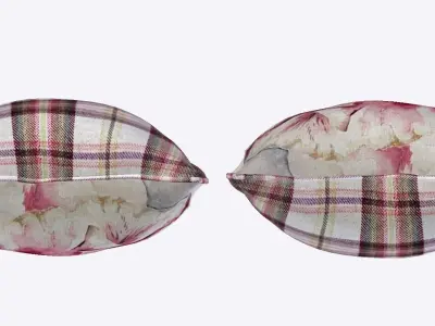 Voyage Cushion - Peony Pink -Piped Pillow 3D model