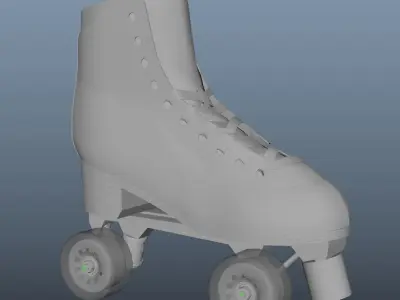 Shoes teal roller skate on wheels 3D model