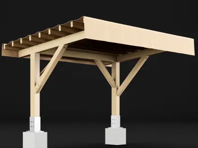 Woden pergola 1 3D model