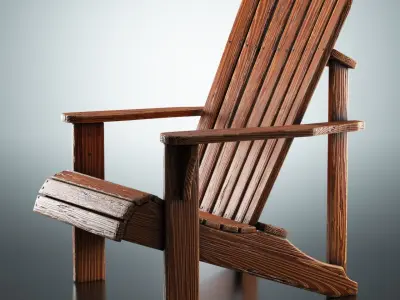 3D Adirondack Chair Model Low-poly 3D model